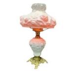Fenton Puffy Rose Glass Lamp