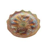 Fenton Carnival Stag and Holly Footed Bowl
