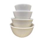 Fire-King Ivory Swirl Mixing Bowl Set of 4