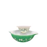 JAJ Pyrex Clover/Shamrock Chip & Dip Set