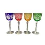 Bohemian Cut to Clear Crystal Wine Goblets