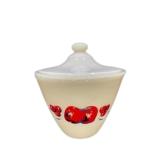 Fire-King Milk Glass Red Fruit with Lid