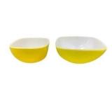 Pyrex Yellow Square Hostess Dishes Set of 2