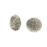 Waterford Crystal Globe & Floral Egg Paper Weights