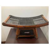 Bamboo & Rattan Ottoman/FootStool