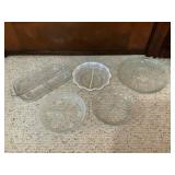 Divided Glass Dishes Lot of 5