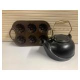 Cast Iron Kettle & Muffin Pan