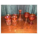 Carnival Glass Goblets Glasses Candlestick