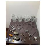 Vintage Kitchen Lot Including Candleholders & Keys