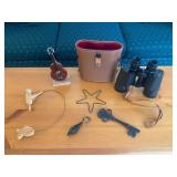 Antique Lot of Binoculars & Decor