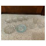 Glass Ashtrays and Cups