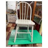 Wooden/Metal Rolling Table & Wood Chair