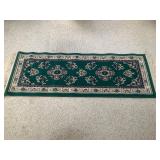 Hallway Floral Green Area Rug