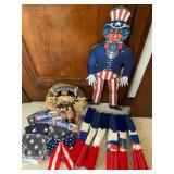 Patriotic Lot of Uncle Sam, Flags, and More