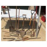 Shovels, Rake, Clippers Pitch Fork Pry Bars