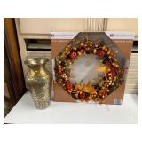 Fall Wreath & Vase