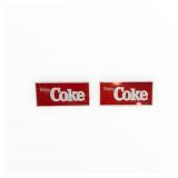 Coca Cola Painted Metal Cooler Sign