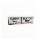 Morton Seed Morton Man Plastic Embossed Sign x2