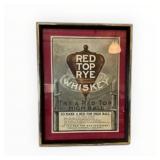 Red Top Rye Whiskey Framed Early Advertisement