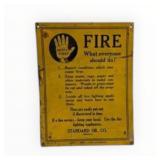 Standard Oil Safety First Painted Metal Sign