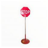 Construction Stop Slow Sign with Pedestal