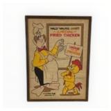 Wally Walrus Fried Chicken Framed Advertising