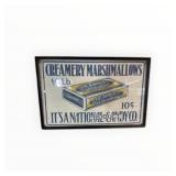 Creamery Marshmallows Cloth Banner Framed