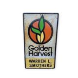 Large Golden Harvest Embossed Metal Sign