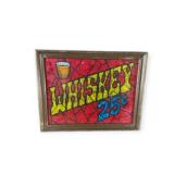 Whiskey 25 cents Framed Glass Sign