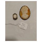 Two Vintage Cameo Jewelry Pieces