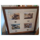 Framed Duck Prints with Stamps