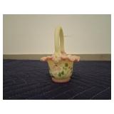 Small Fenton Hand-Painted Glass Basket