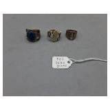 Three Sterling Silver Rings