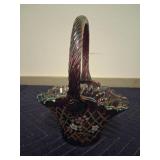 Fenton Iridescent Glass Basket