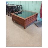 3-Drawer Display Table With Glass Top