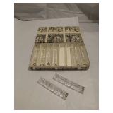 Eight Vintage Glass Knife Rests