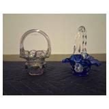 Two Fenton Glass Baskets