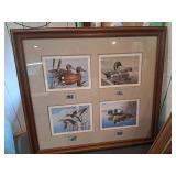 Framed Duck Art Prints with Stamps