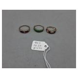 Three 925 Silver Rings