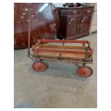 Vintage Red Wooden Pull Wagon