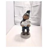 Cement Gnome Holding Bunny Statue
