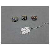 Three Sterling Silver Rings