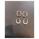 2 Pairs of 10kt Gold Earrings