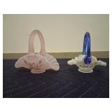 Two Fenton Glass Baskets