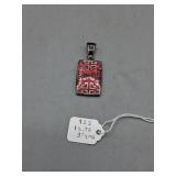 Sterling Silver Red Enamel Pendant