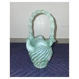 Fenton Hand-Painted Basket signed by Bill Fenton