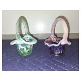 Two Fenton Glass Baskets