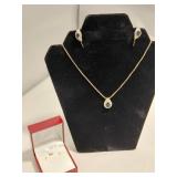 Gold-Toned 925 Set with Sapphire Stones