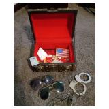 Decorative Chest With Assorted Items