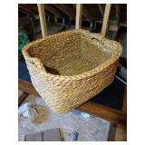 Woven Rectangular Basket with Handles